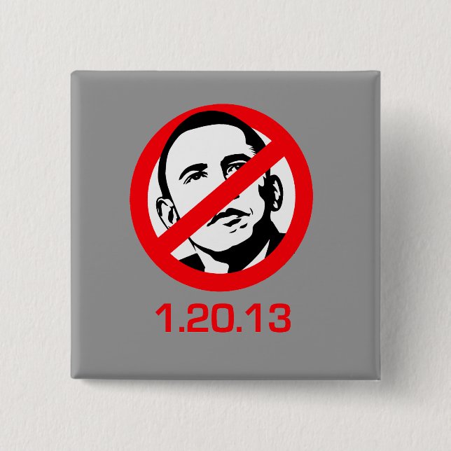 Badge Carré 5 Cm Anti-Obama - 1.20.13 (Devant)