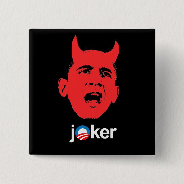 Badge Carré 5 Cm Anti-Obama - joker (Devant)