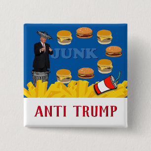 Badge Carré 5 Cm Anti Trump / Junk,