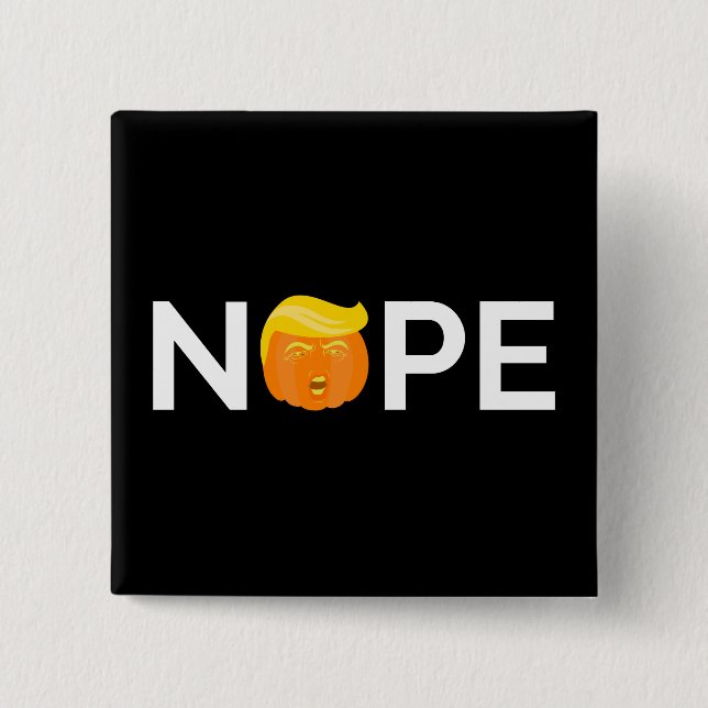 Badge Carré 5 Cm Anti-Trump - Nope Halloween Edition I (Devant)
