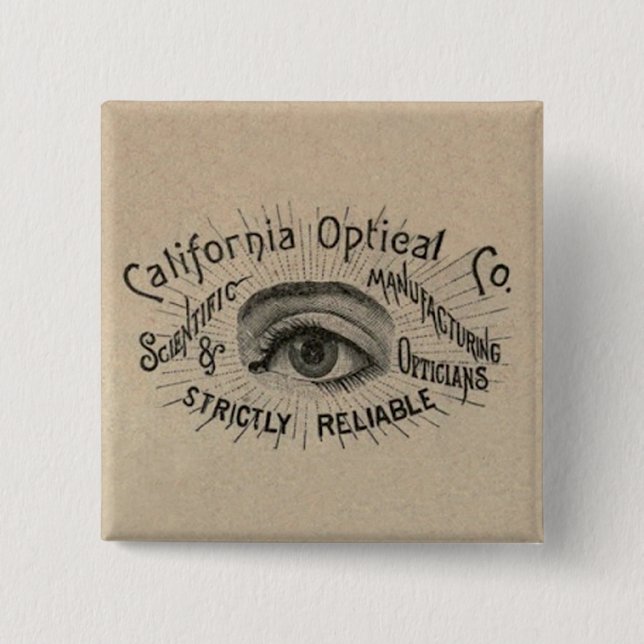 Badge Carré 5 Cm Antiquité des yeux Publicité optique (Devant)
