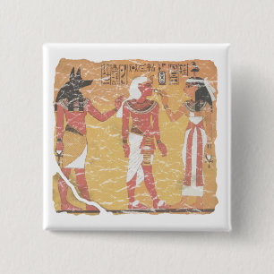 Badge Carré 5 Cm Anubis, Tut, Osiris