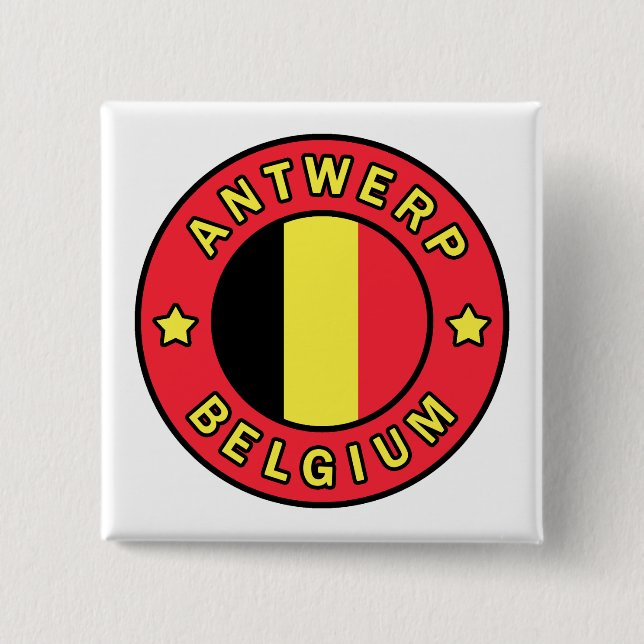 Badge Carré 5 Cm Anvers Belgique (Devant)