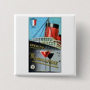 Badge Carré 5 Cm Apertif français Normandie 1930