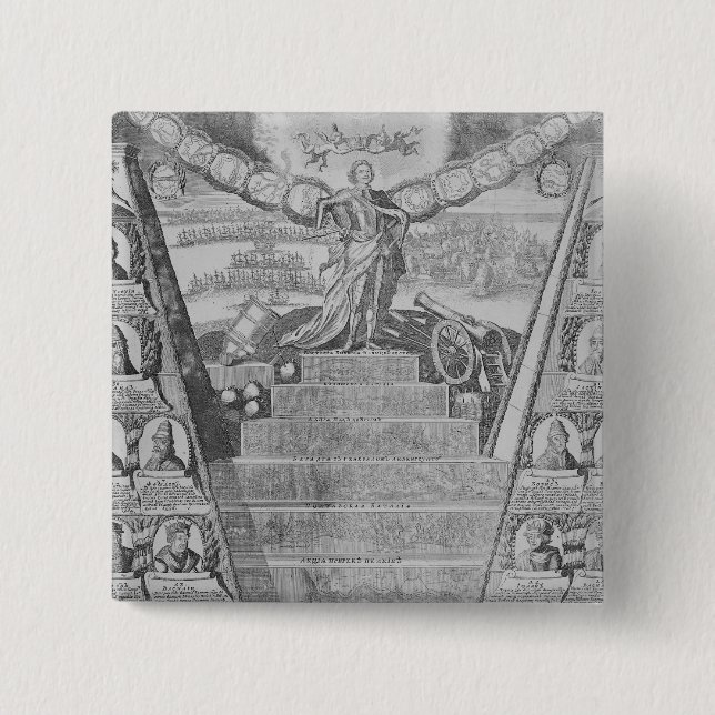 Badge Carré 5 Cm Apothéose de Peter le grand (Devant)
