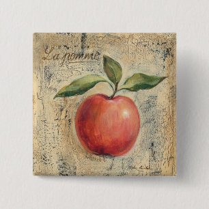 Badge Carré 5 Cm Apple brillant rouge