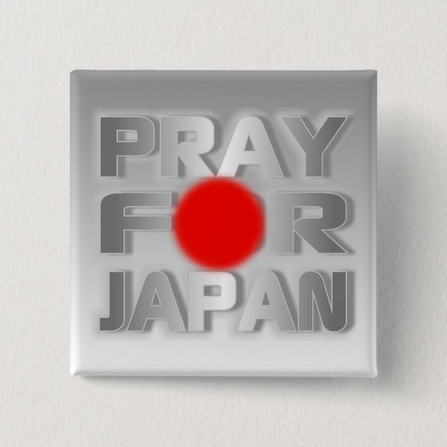 Badge Carré 5 Cm Appui de tsunami du Japon (Devant)