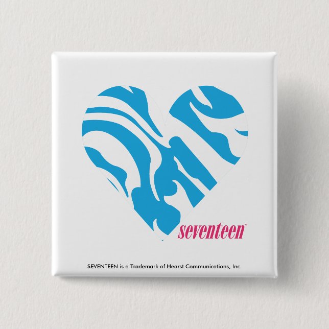 Badge Carré 5 Cm Aqua 2 de zèbre (Devant)