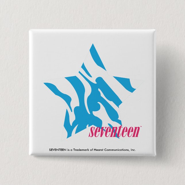 Badge Carré 5 Cm Aqua 3 de zèbre (Devant)