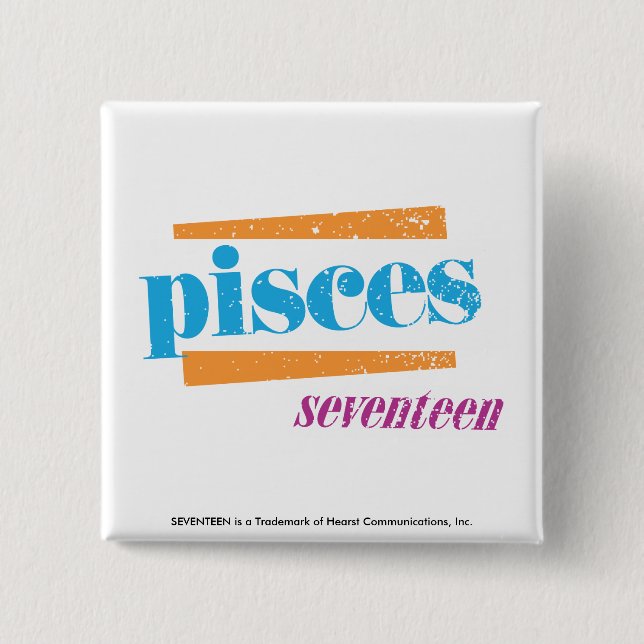 Badge Carré 5 Cm Aqua de Poissons (Devant)