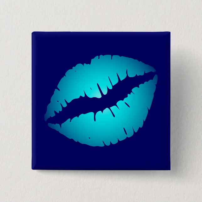 Badge Carré 5 Cm Aqua Kiss (Devant)