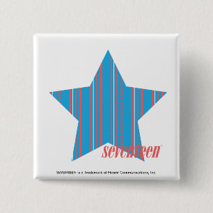 Badge Carré 5 Cm Aqua mince 2 de rayures