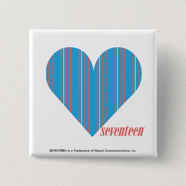 Badge Carré 5 Cm Aqua mince 3 de rayures (Devant)