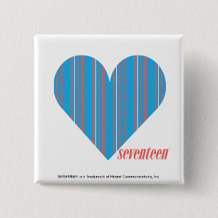 Badge Carré 5 Cm Aqua mince 3 de rayures