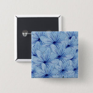 Badge Carré 5 Cm Aquarelle Bouquet de fleurs sauvages bleues