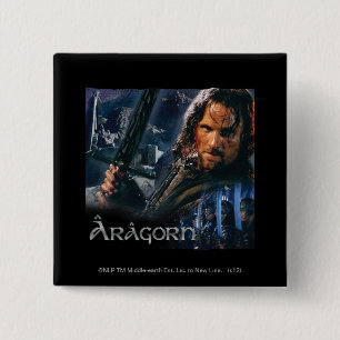 Badge Carré 5 Cm Aragorn avec l'armée