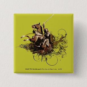 Badge Carré 5 Cm Aragorn montant un collage de vecteur de cheval