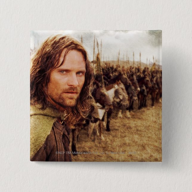Badge Carré 5 Cm Aragorn Plus Line of Horses (Devant)