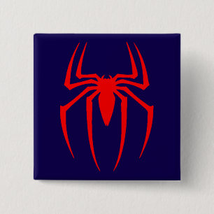 Badge Carré 5 Cm Araignée Rouge Insecte-63201
