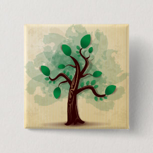 Badge Carré 5 Cm Arbre
