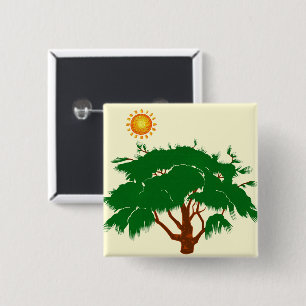 Badge Carré 5 Cm Arbre