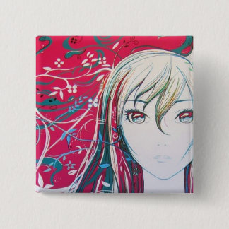 Badge Carré 5 Cm Arbre de Sakura de danse