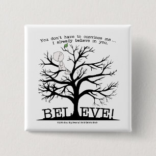 Badge Carré 5 Cm Arbre en floraison