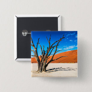 Badge Carré 5 Cm Arbre mort à Deadvlei, Namibie