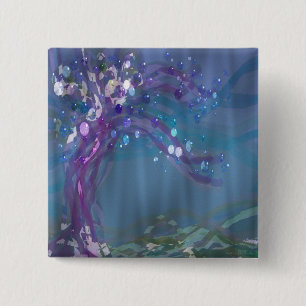 Badge Carré 5 Cm Arbre pluviaire