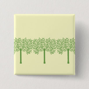 Badge Carré 5 Cm Arbre vert stylisé