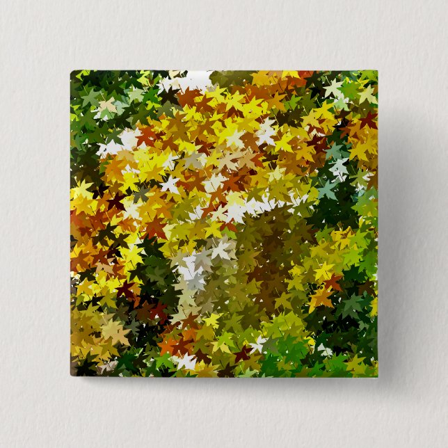 BADGE CARRÉ 5 CM ARBRES D'AUTOMNE (Devant)