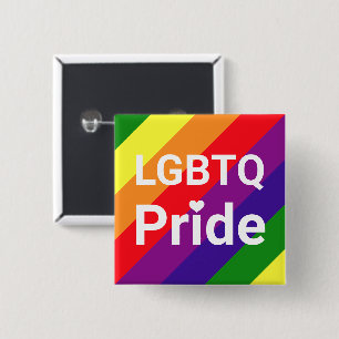 Badge Carré 5 Cm Arc-en-ciel à 6 bandes de la fierté LGBTQ