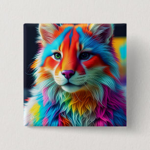 Badge Carré 5 Cm Arc-en-ciel Cat-68587