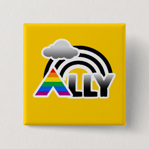 BADGE CARRÉ 5 CM ARC-EN-CIEL D'ALLIÉ - .PNG