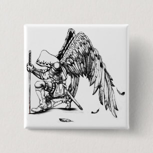 Badge Carré 5 Cm ArchAngel guerrier