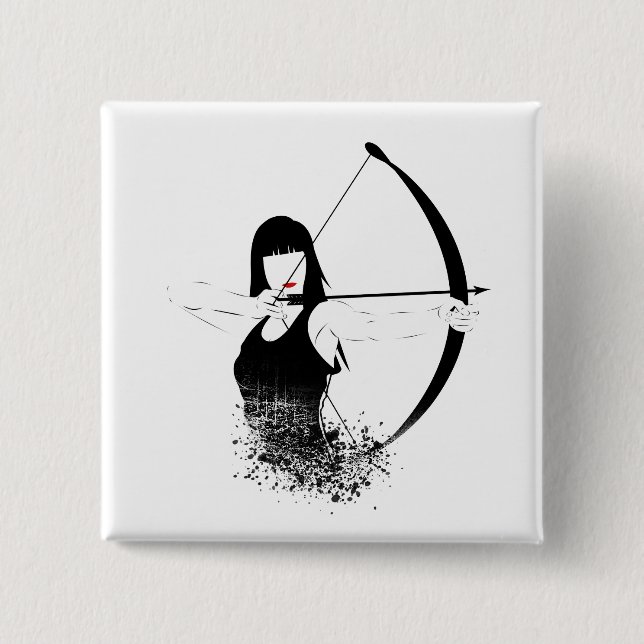 Badge Carré 5 Cm Archer féminin (Devant)