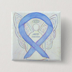 Badge Carré 5 Cm ARFID (Trouble alimentaire) Sensibilisation Ruban
