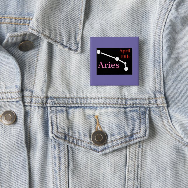 Badge Carré 5 Cm Aries (En situation)