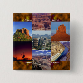 Badge Carré 5 Cm Arizona Desert Collage
