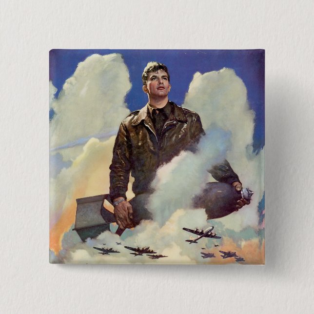 Badge Carré 5 Cm Armée de l'air (Devant)