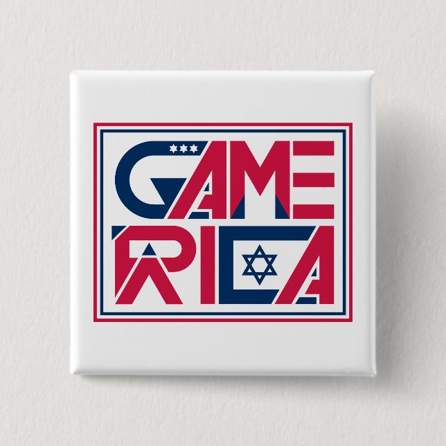 Badge Carré 5 Cm Armée de l'Amérique. Jeu (Devant)
