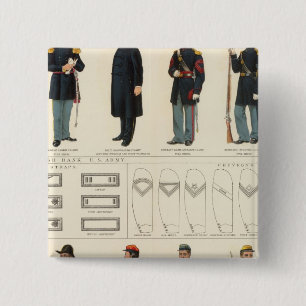 Badge Carré 5 Cm Armées Uniformes, États-Unis, CS