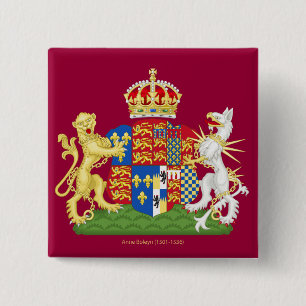 Badge Carré 5 Cm Armoiries Anne Boleyn