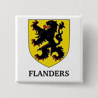 Badge Carré 5 Cm Armoiries de Flandre Lion Héraldique