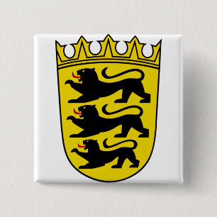 Badge Carré 5 Cm Armoiries de l'État allemand Bade-Wurtemberg