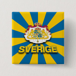 Badge Carré 5 Cm Armoiries de Sverige