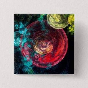Badge Carré 5 Cm Art abstrait Galaxie Cercles