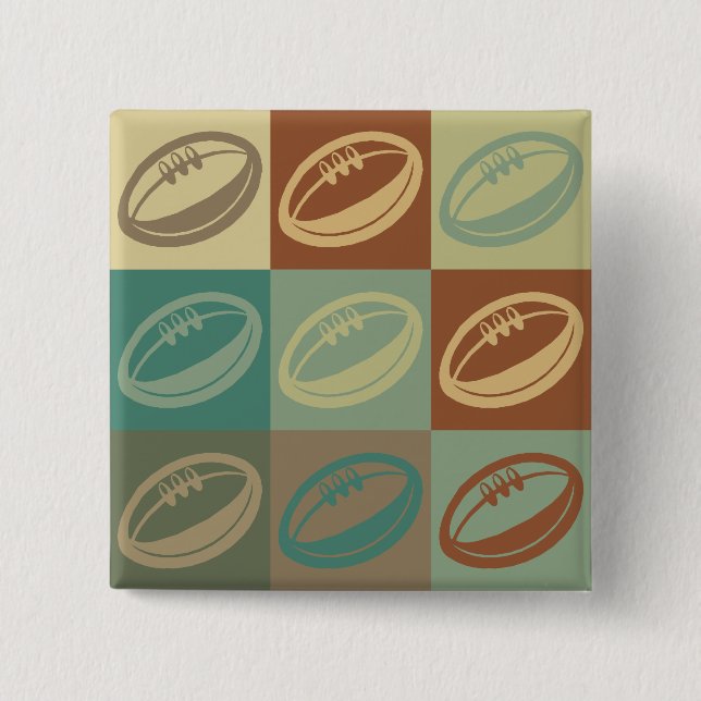 Badge Carré 5 Cm Art de bruit de rugby (Devant)