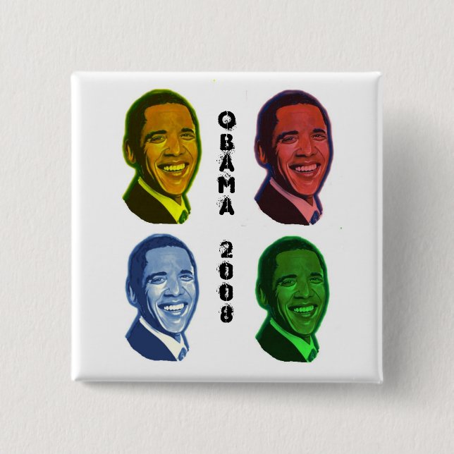 Badge Carré 5 Cm Art de bruit d'Obama (Devant)