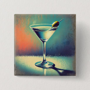 Badge Carré 5 Cm Art de Martini Mid Century J'adore le Blues